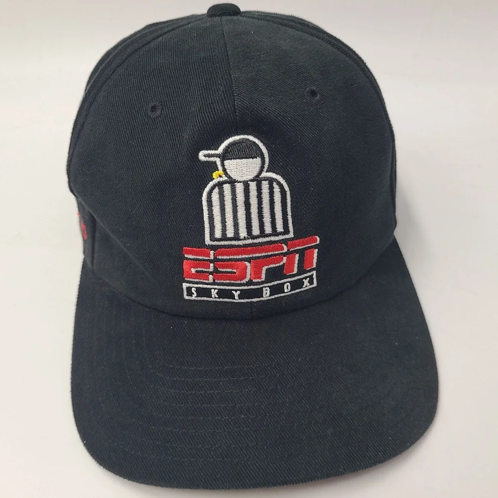 Vintage ESPN Skybox‎ Hat Strapback (Fits Small) Black Disney Cruise Line Cotton